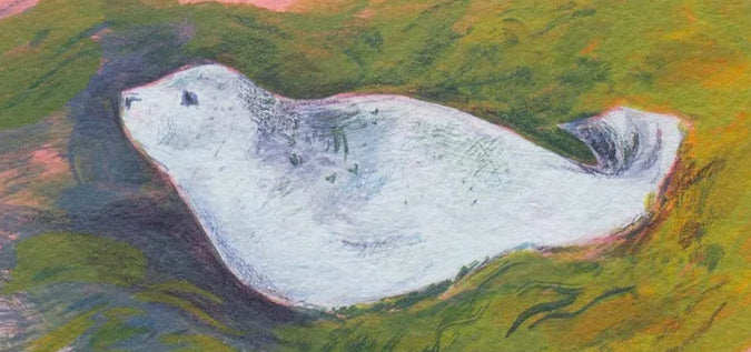 Illustration of a seal on a green patch.