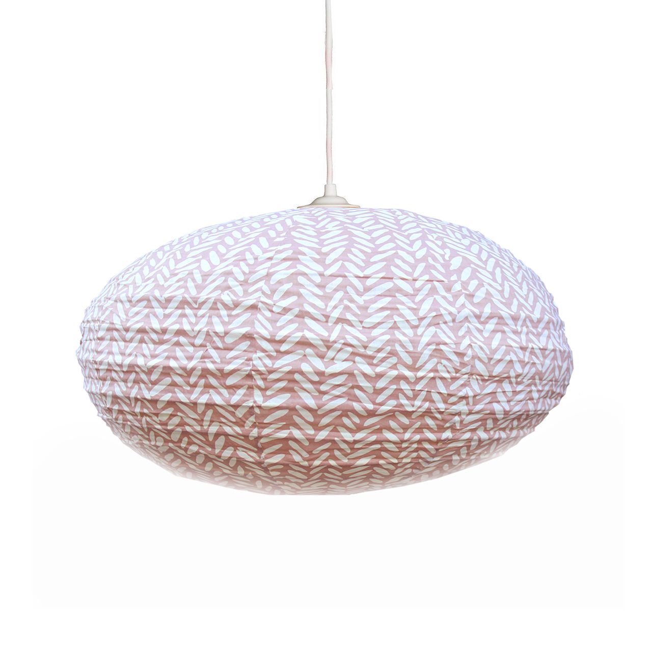 Small 60cm Cream & Plaster Pink Rice Cotton Pendant Lampshade