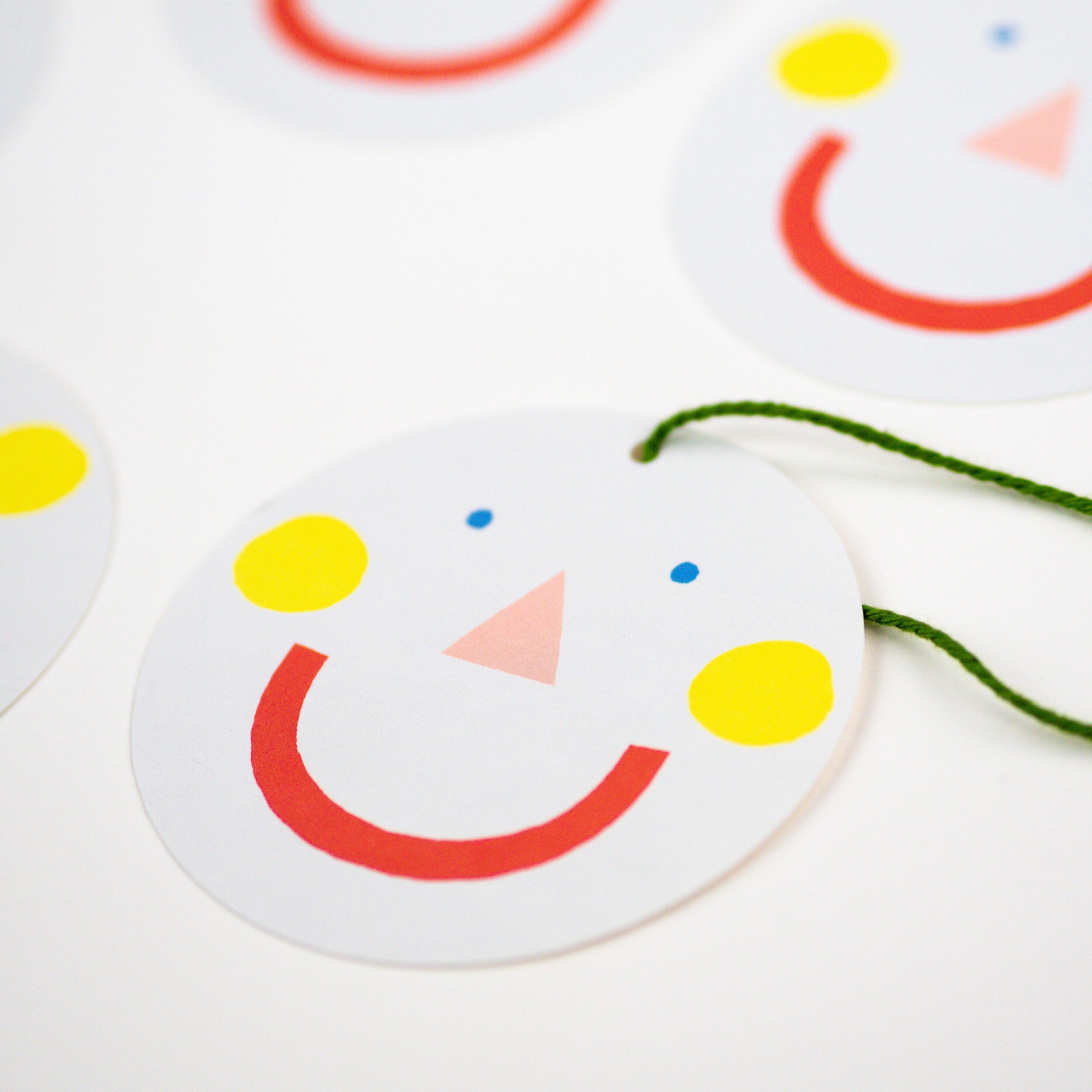 Set Of 5 Smiley Face Gift Tags