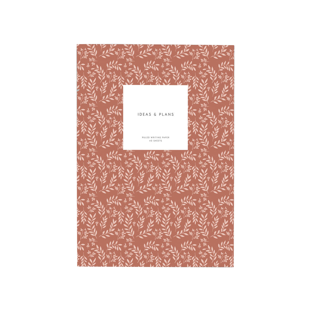 Medium Notebook - Terracotta Leaves