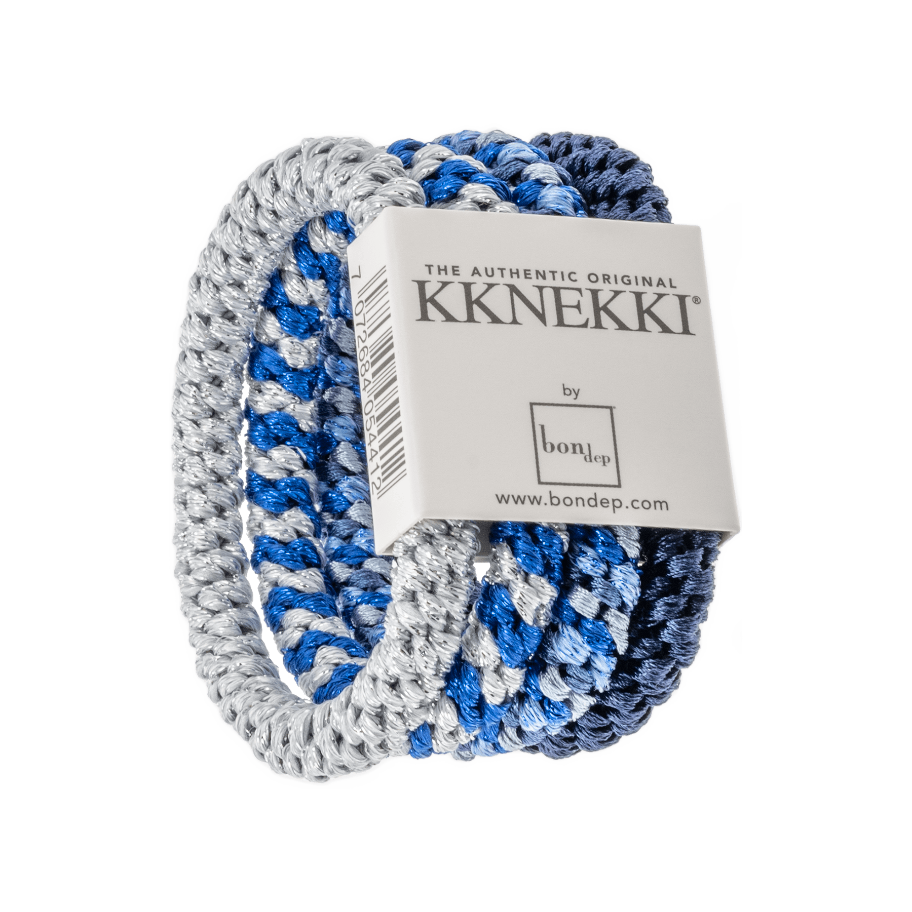 Set Of 4 Blue & Silver Kknekki Hair Ties