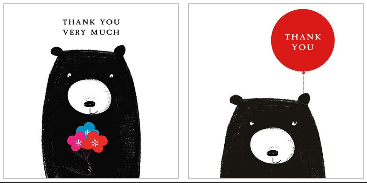 Pack Of Ten Bear Thank You Cards