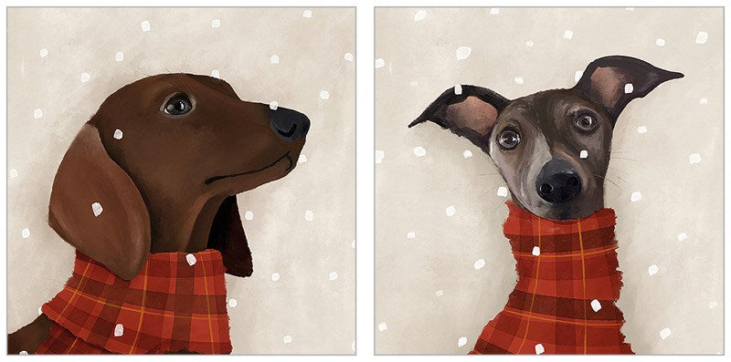 Pack Of 10 Christmas Cards - Cosy Dogs