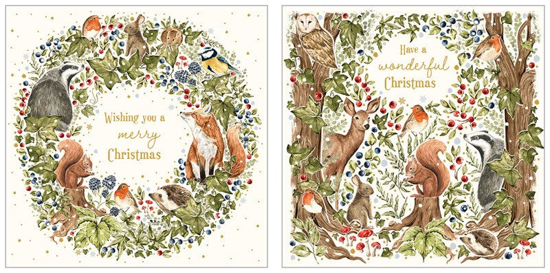 Pack Of 10 Christmas Cards - Countryside