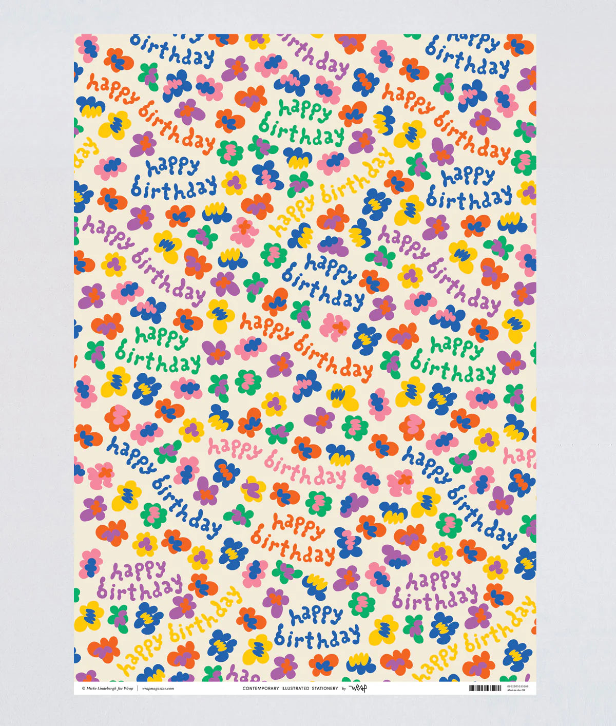 Happy Birthday Flower Burst Wrapping Paper