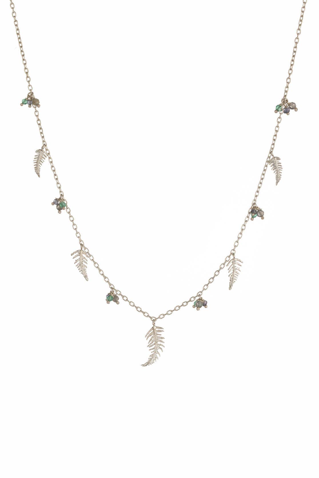 Botanical Multiple Fern Necklace in Silver
