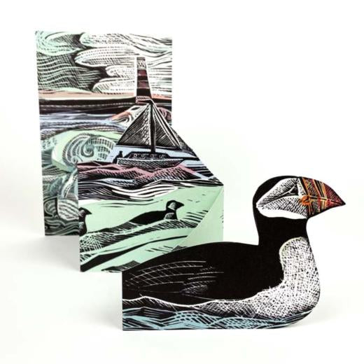 Angela Harding - Puffins at Coquet Island Fold Out Card