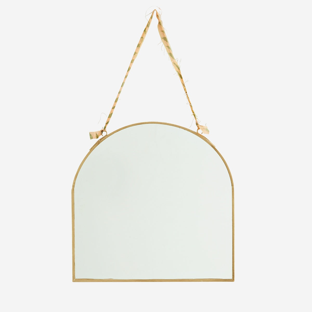 Small Arch Shaped Brass Mirror