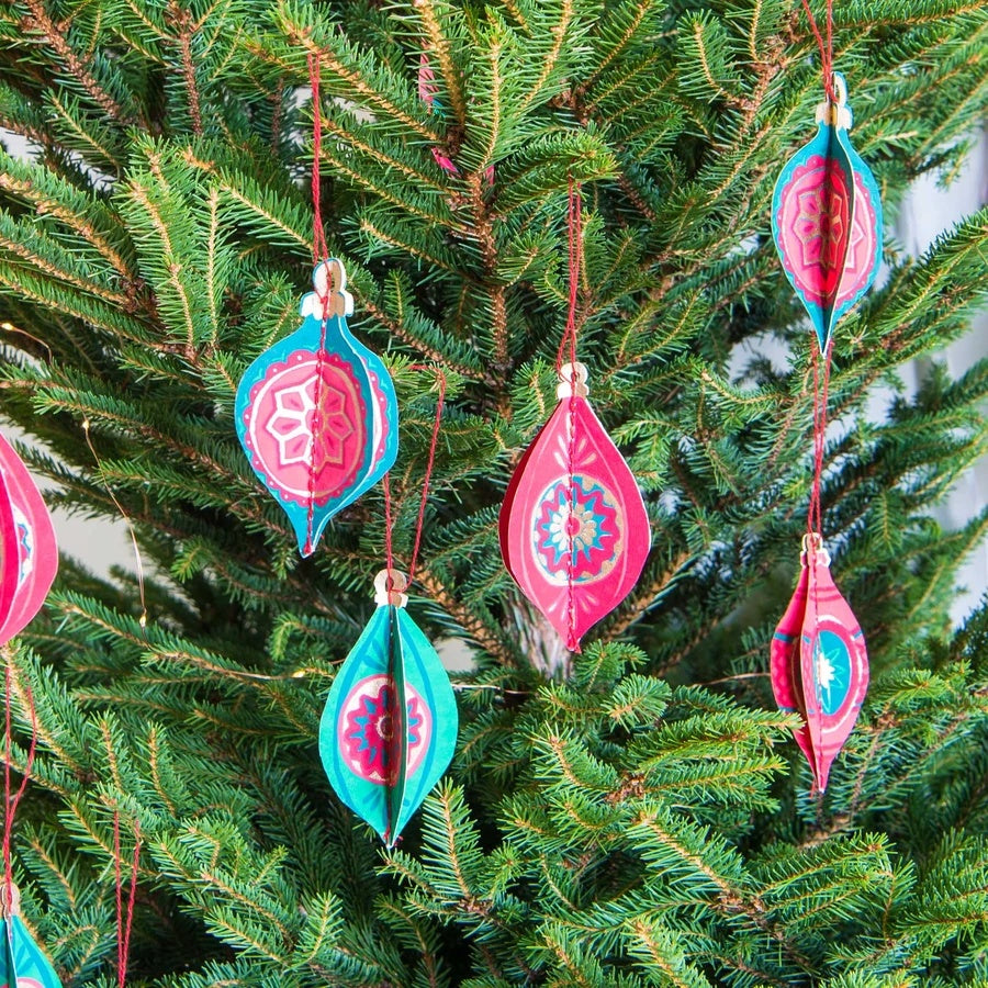Recycled Paper Bauble Decorations