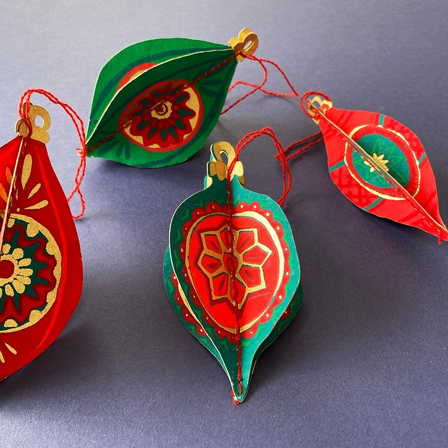 Recycled Paper Bauble Decorations