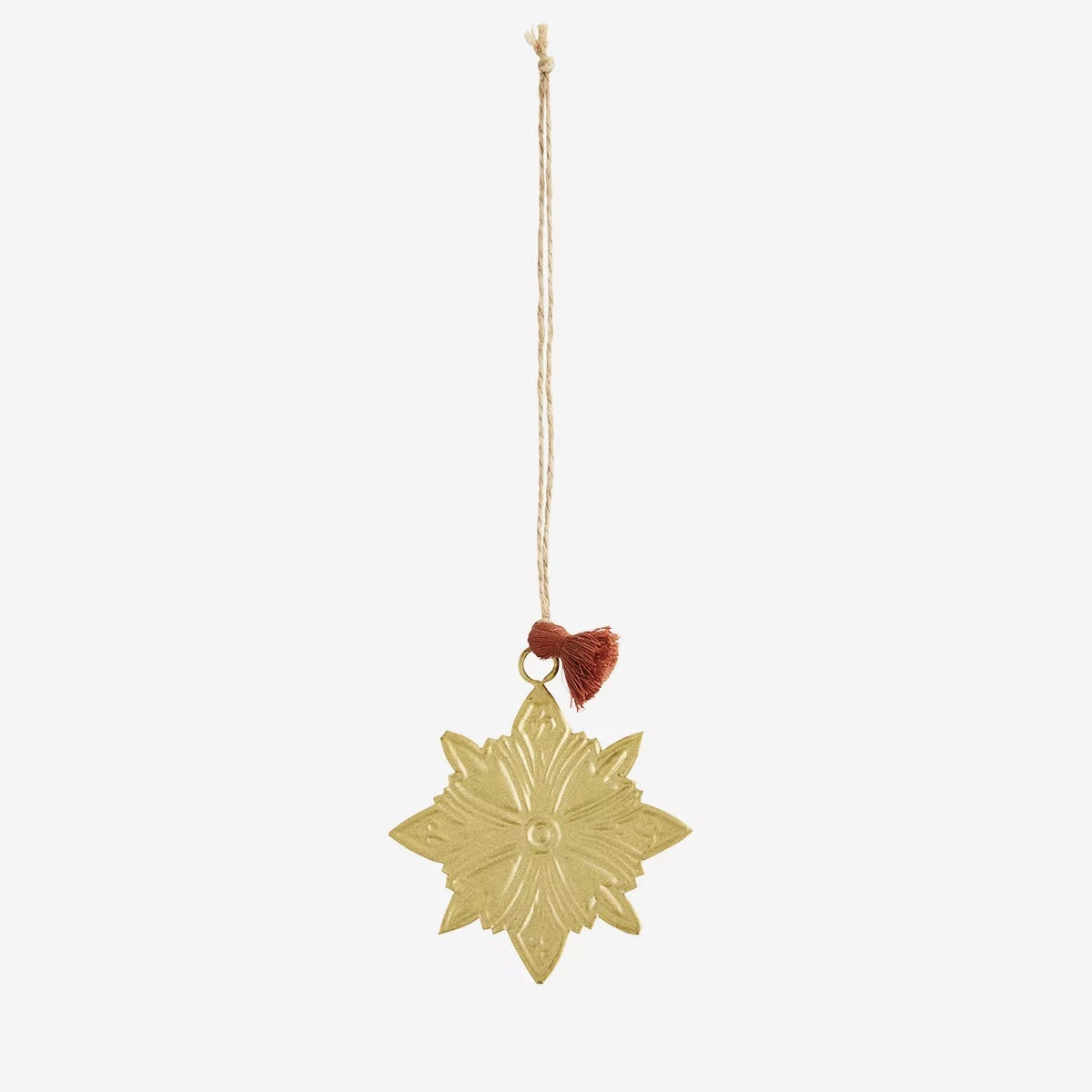 Antique Brass Star Decoration With Embossed Pattern