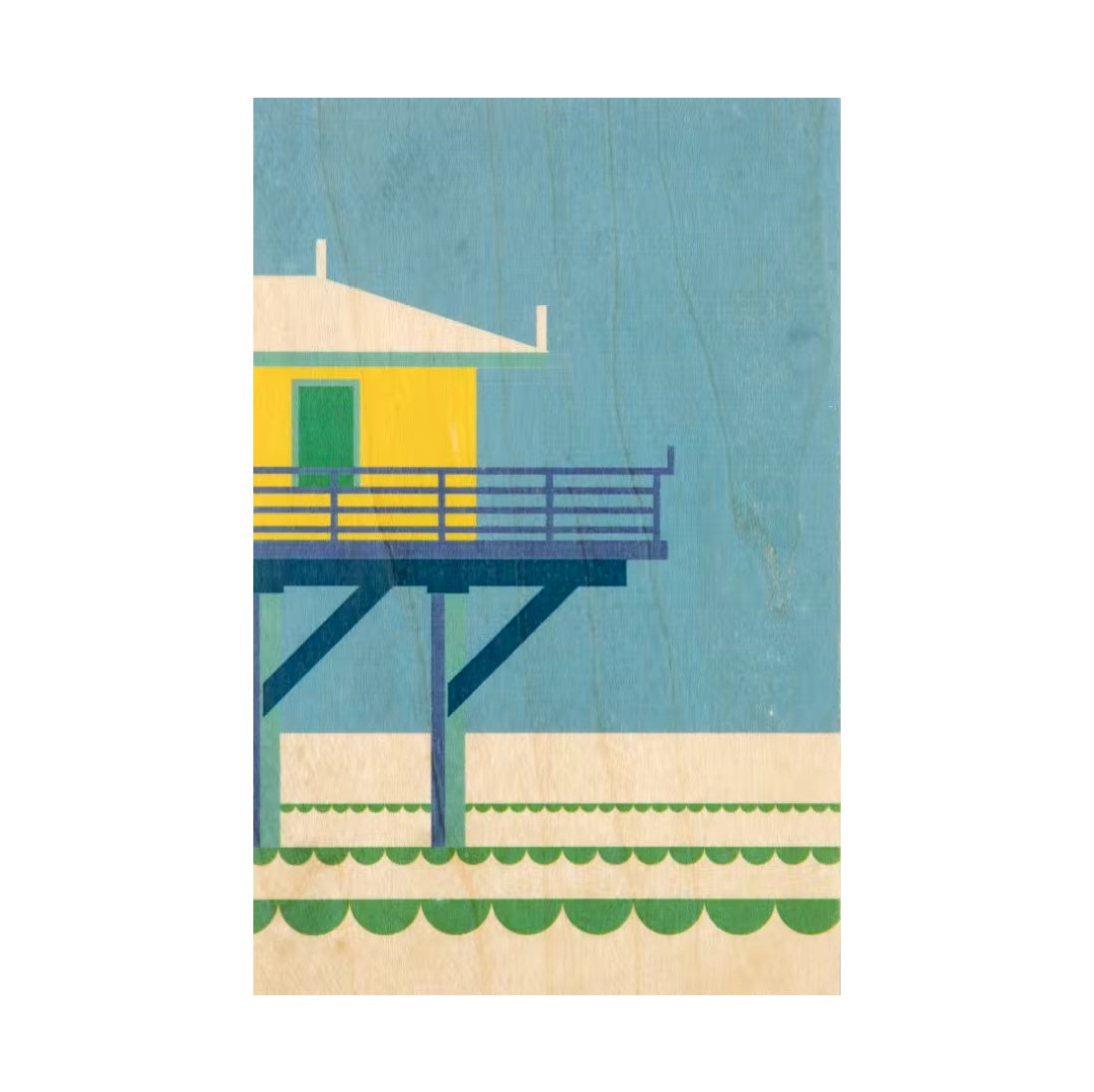 Miami Seashore Wooden Postcard