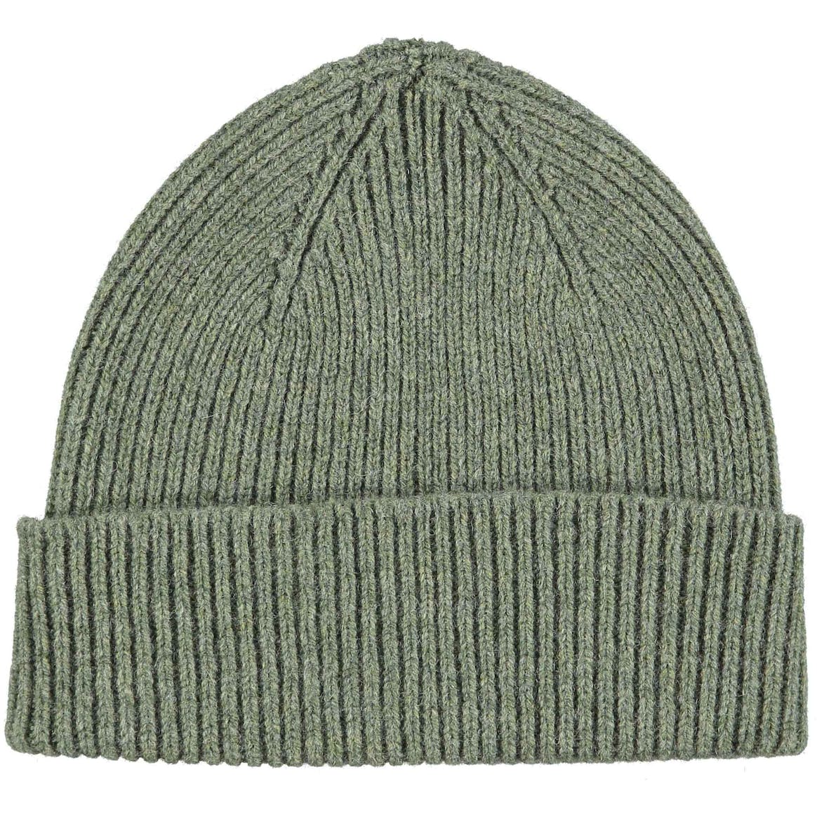 Moss Green Merino Lambswool Beanie Hat