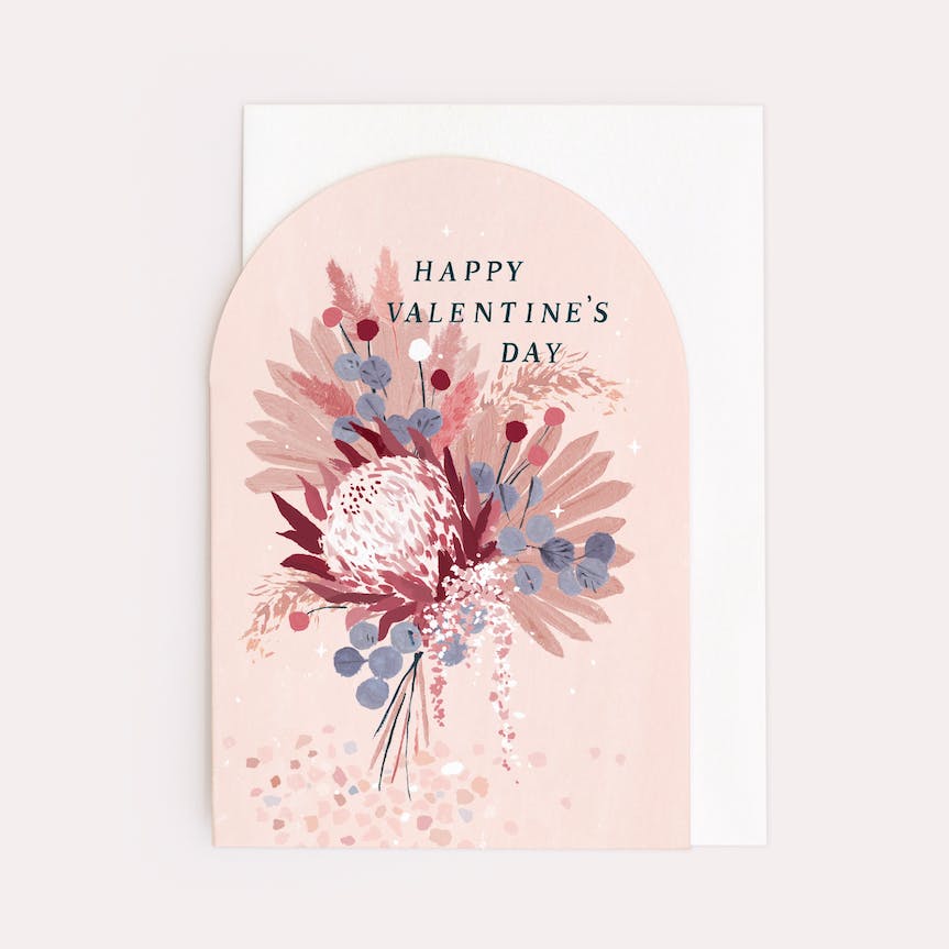 Dried Flowers Valentine's Day Card