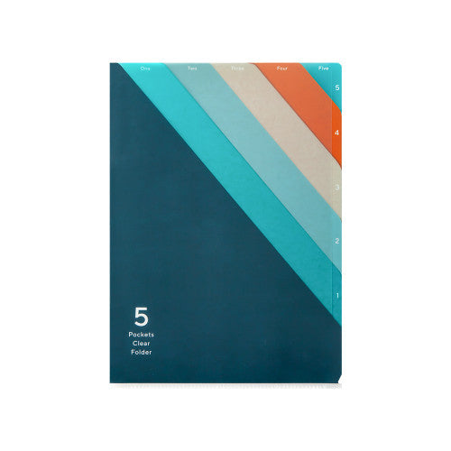 5 Pocket Clear Folder <A4> Navy