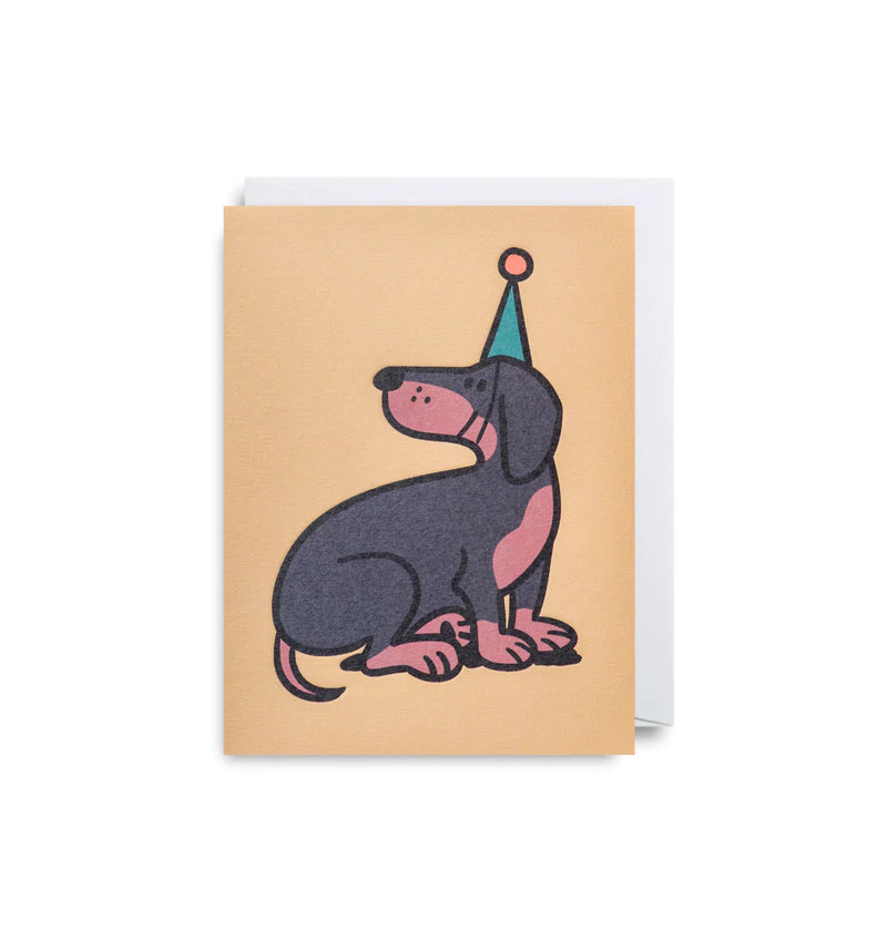 Dog In A Hat Mini Birthday Card