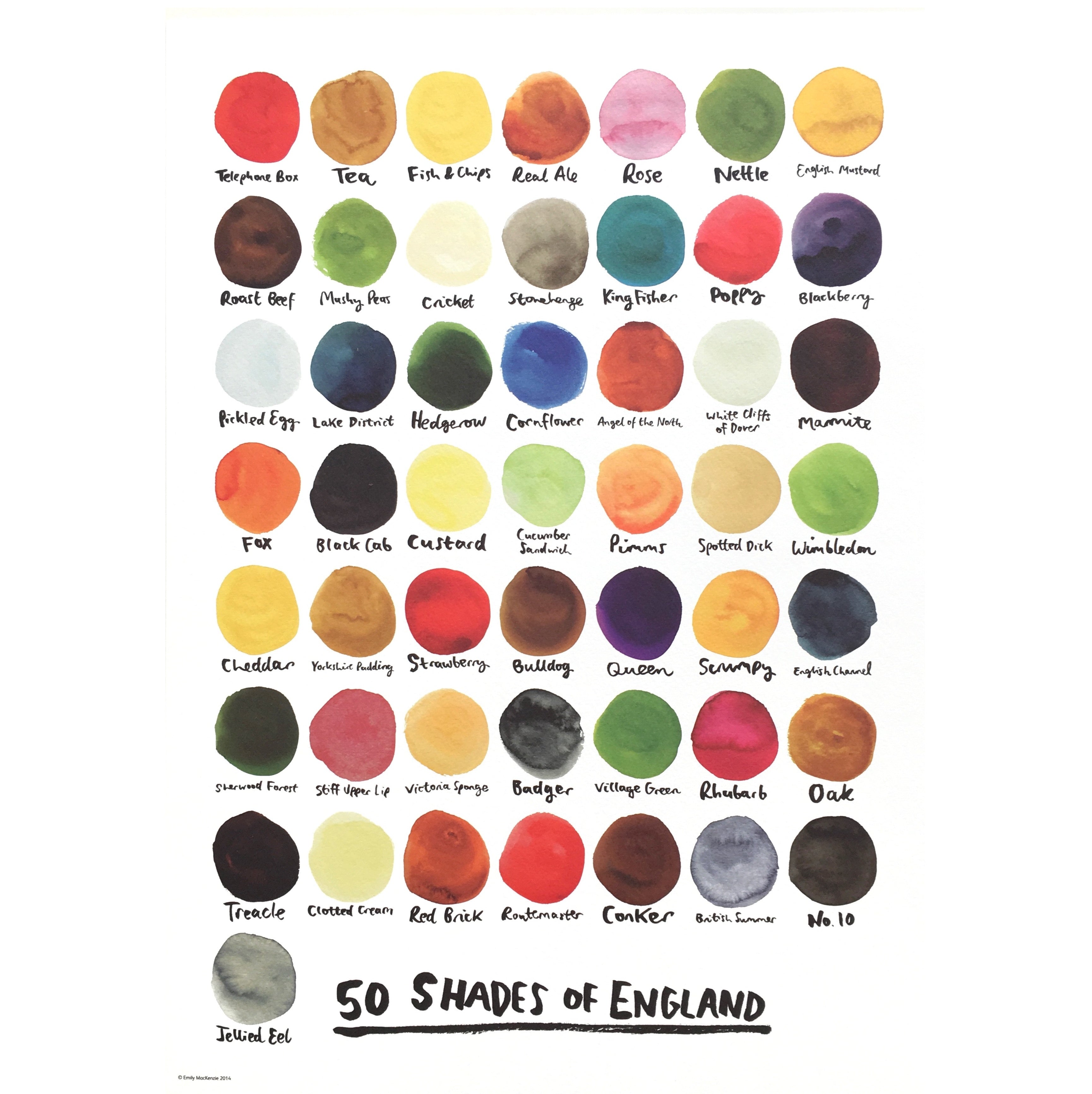 50 Shades of England Print