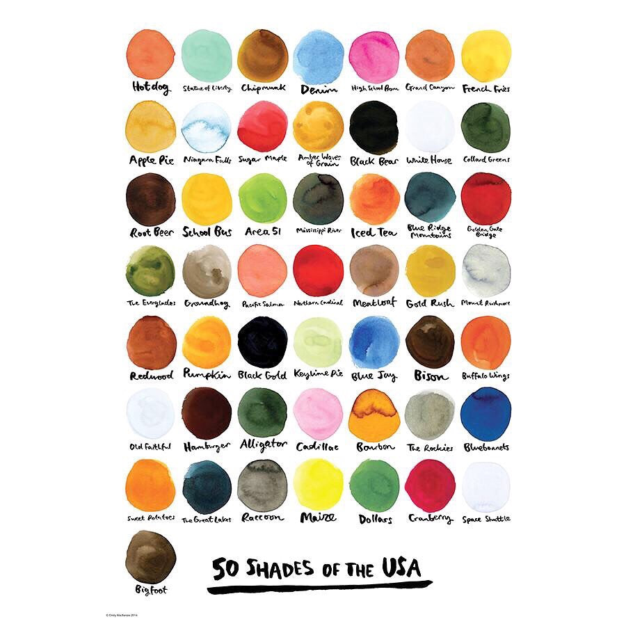 50 Shades of the USA Print