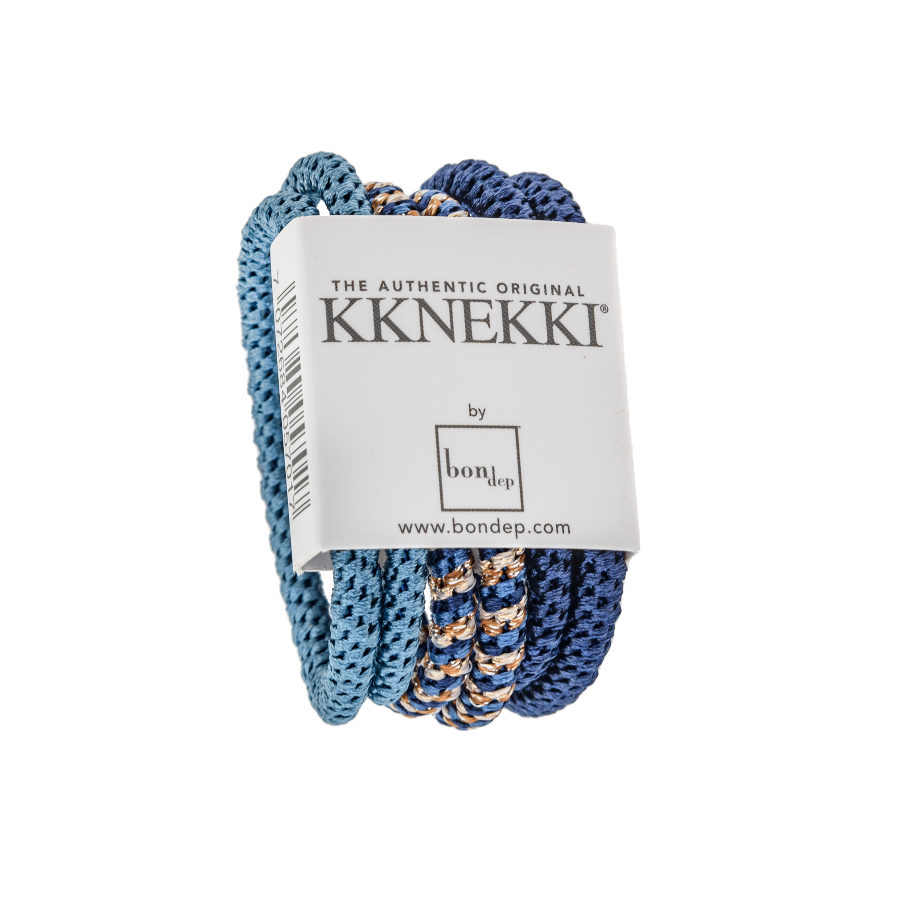 Set Of 6 Shades Of Blue Slim Kknekki Hair Ties