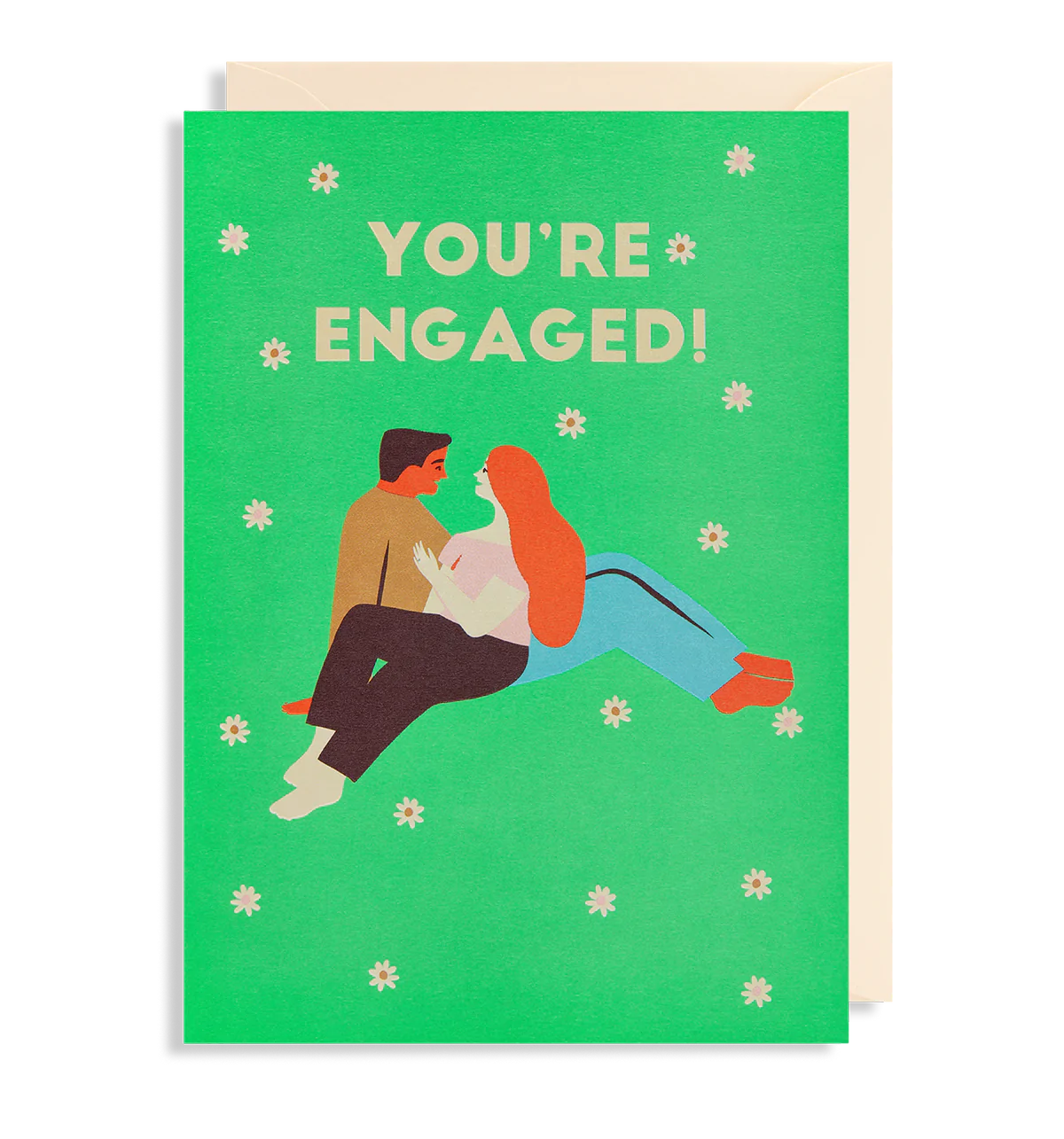 You're Engaged! Couple In Flowers Card