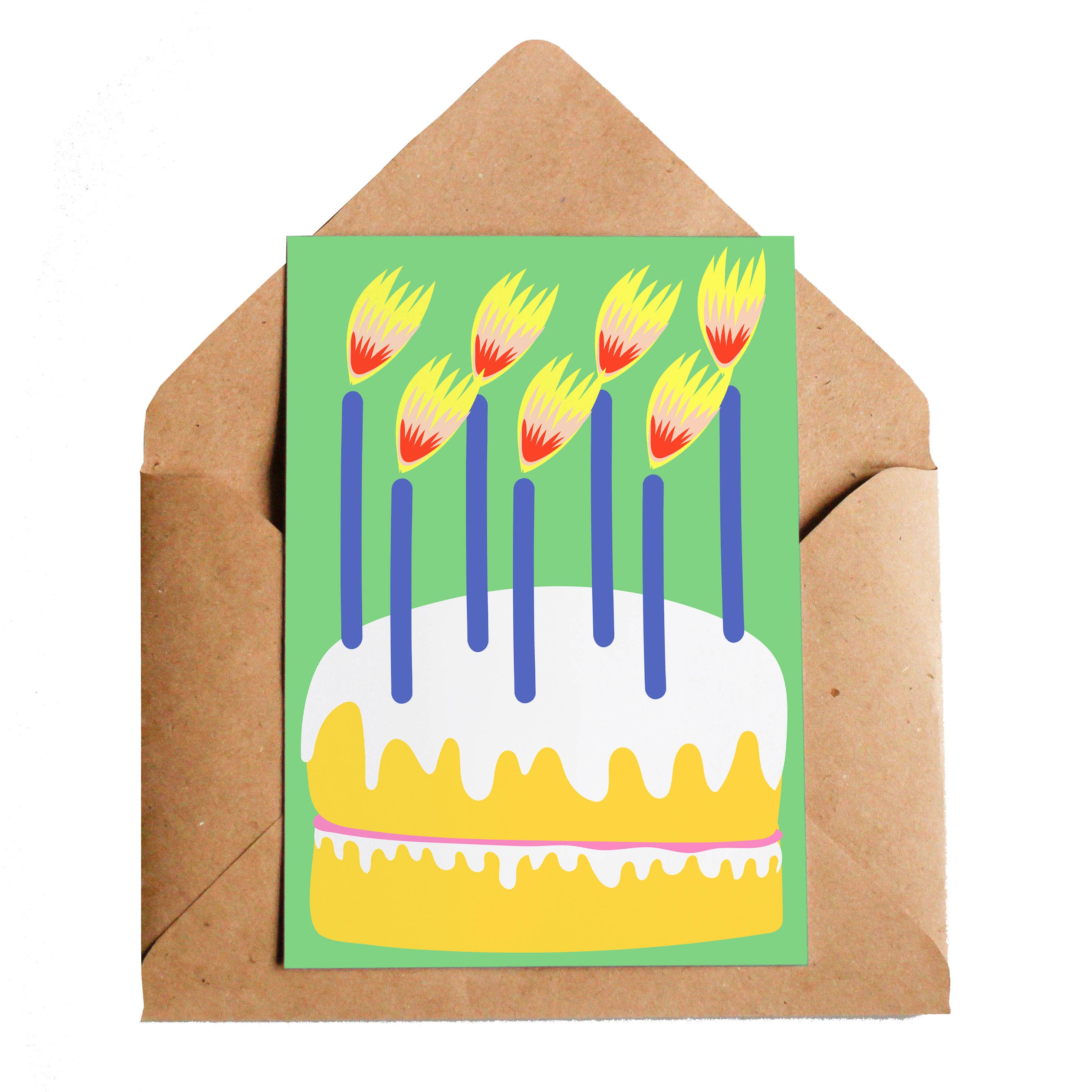 Birthday Cake Fire Birthday Card