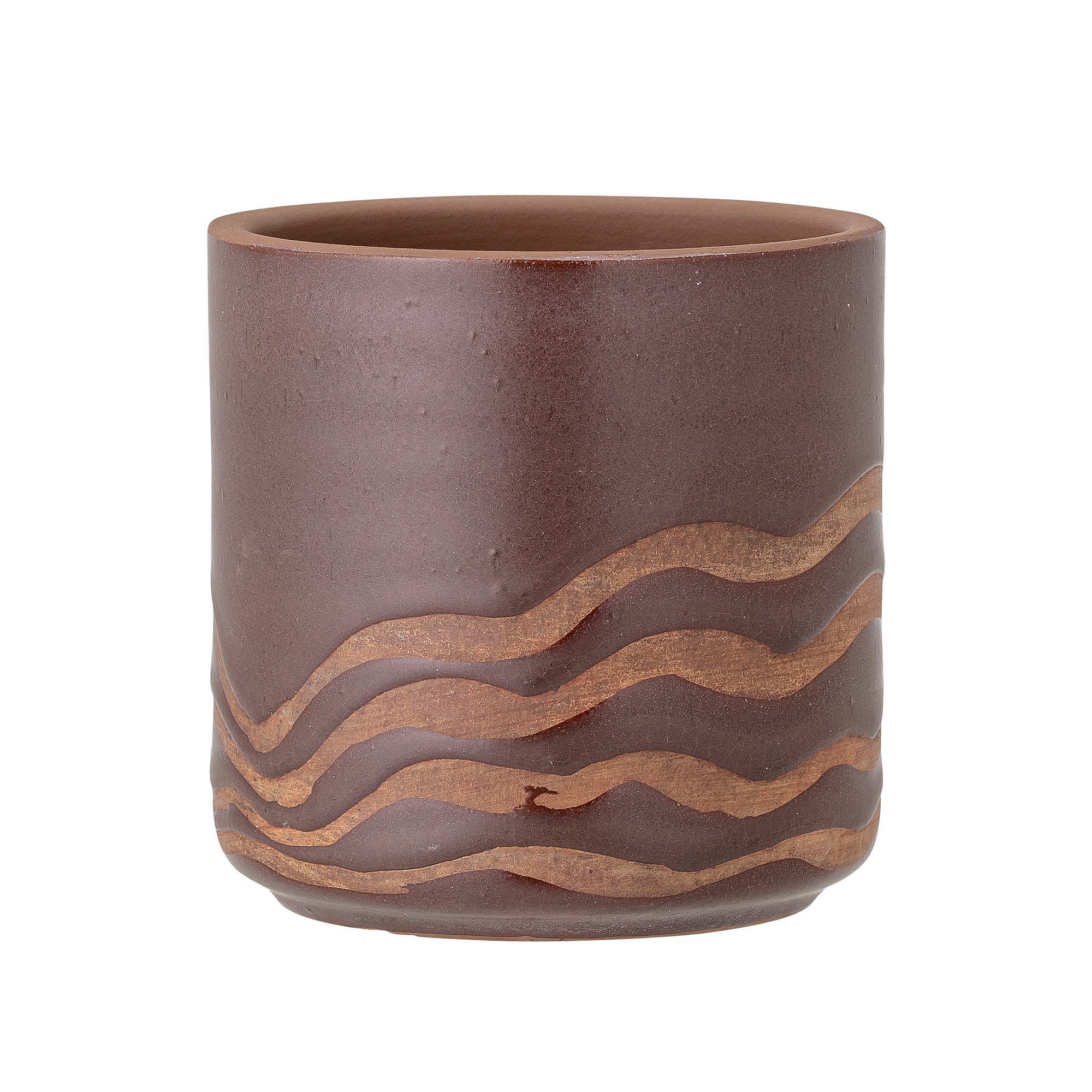 Coffee And Terracotta Waves Plant Pot