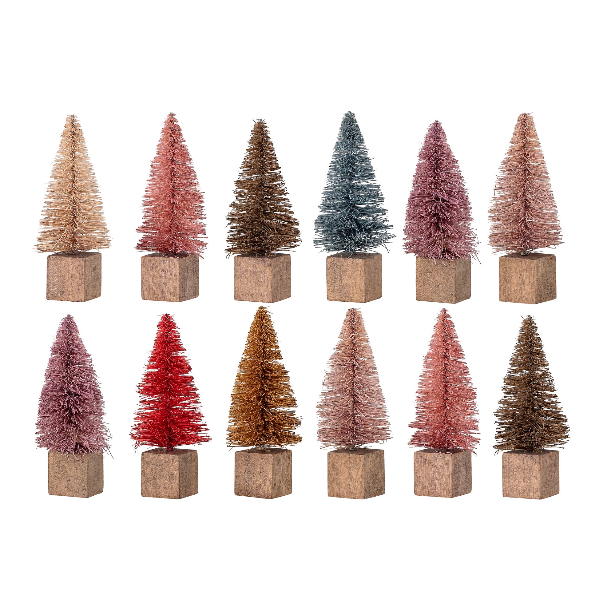 Set Of Twelve Sisal Christmas Tree Decorations