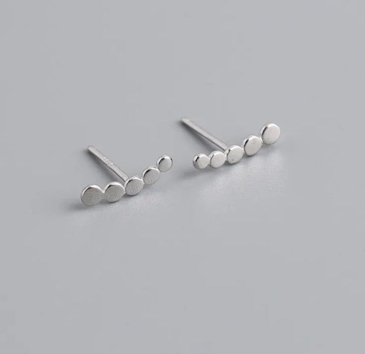 Five Dot Climber Earrings In Sterling Silver