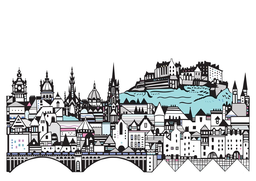 Edinburgh Skyline Digital Art Print