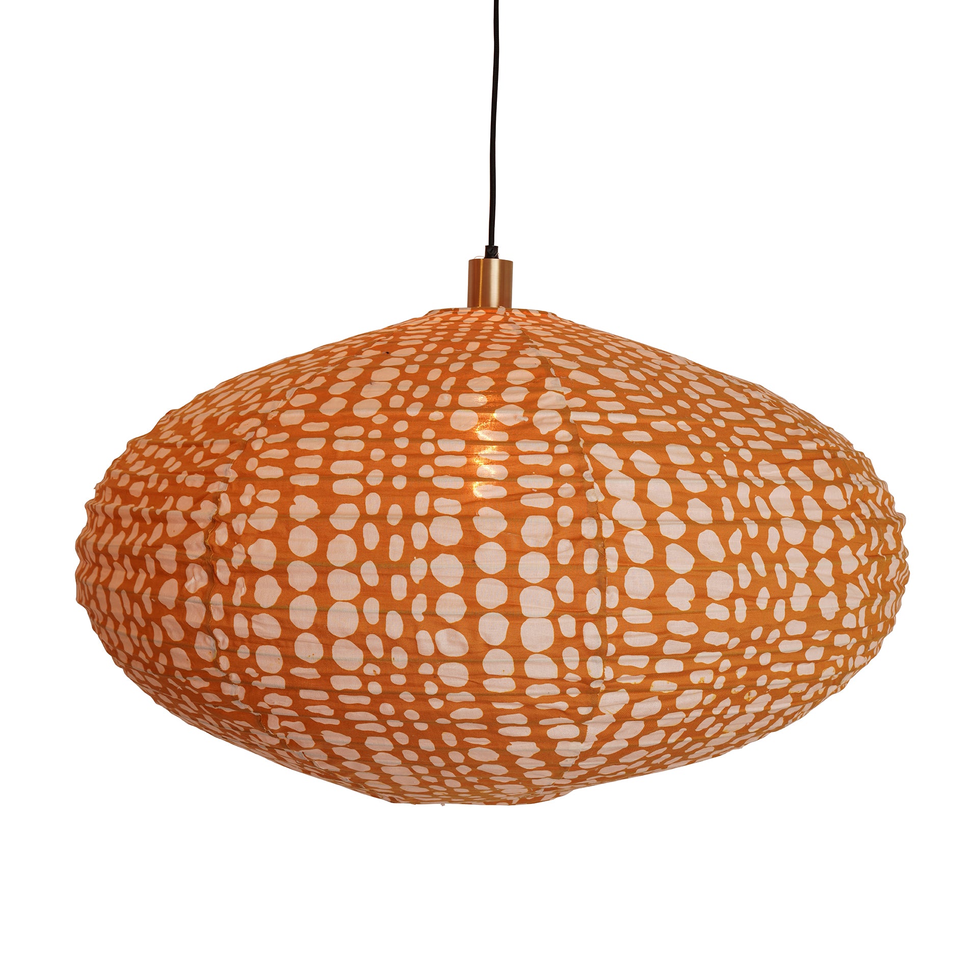 Large 80cm Mustard & Cream Akisame Cotton Pendant Lampshade