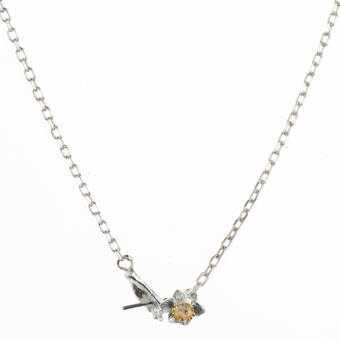 Silver And Gold Vermeil A Flower For You Necklace