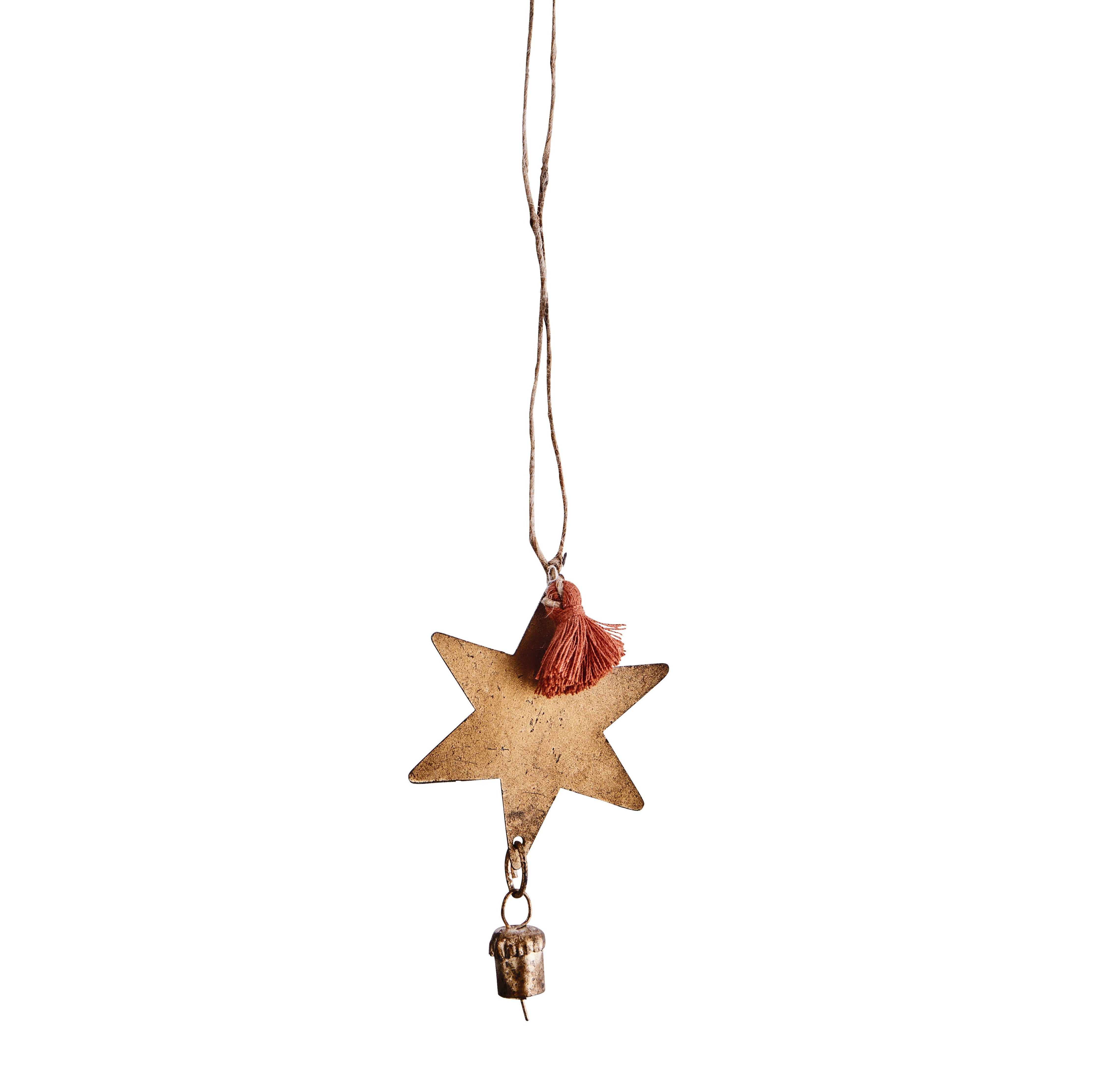 Antique Brass Star Decoration With Bell