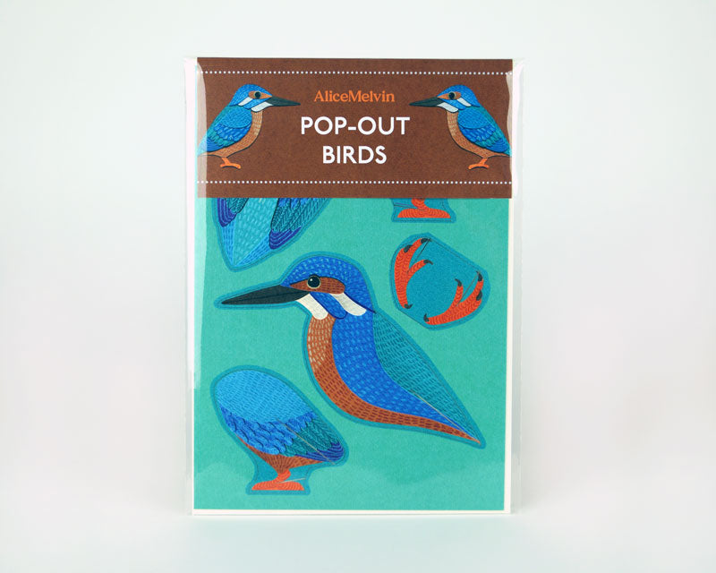Alice Melvin - Kingfisher Pop-Out Bird Card