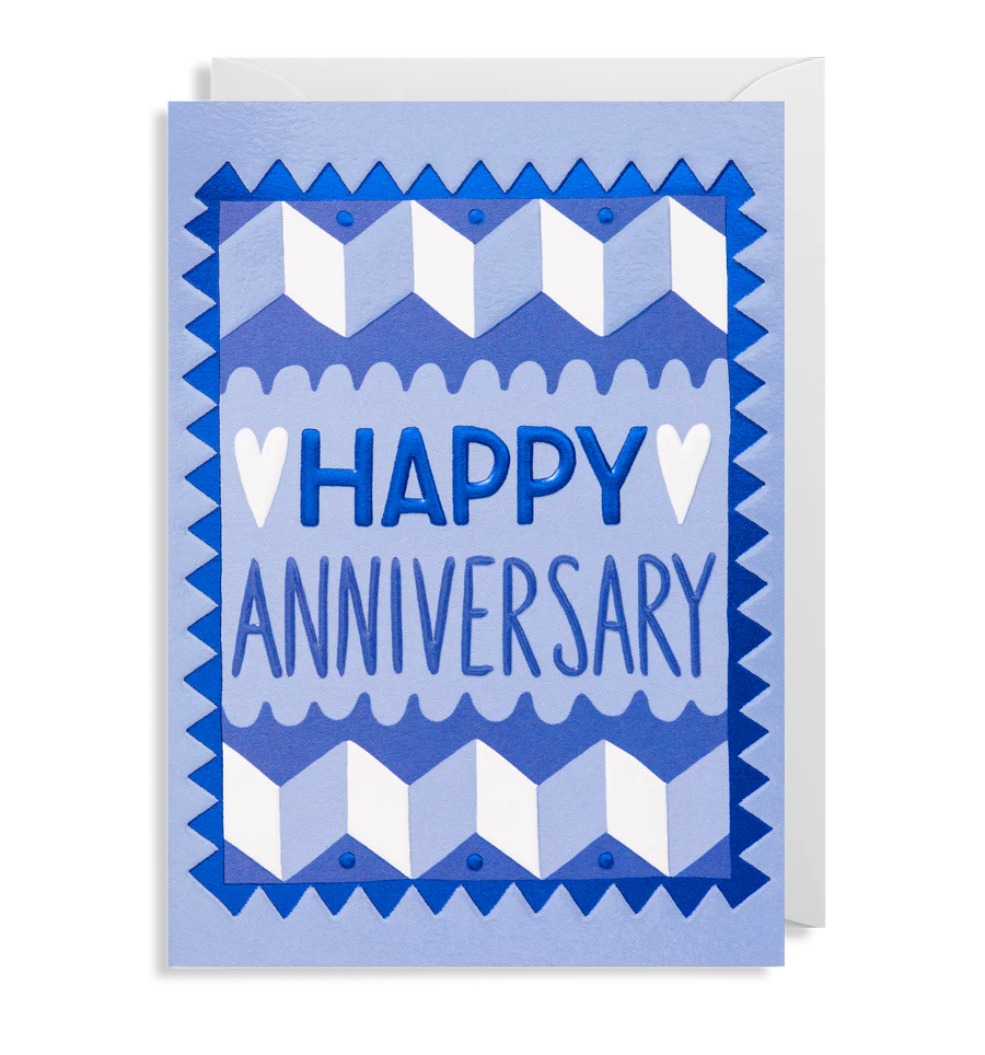 Blue Foiled Anniversary Card