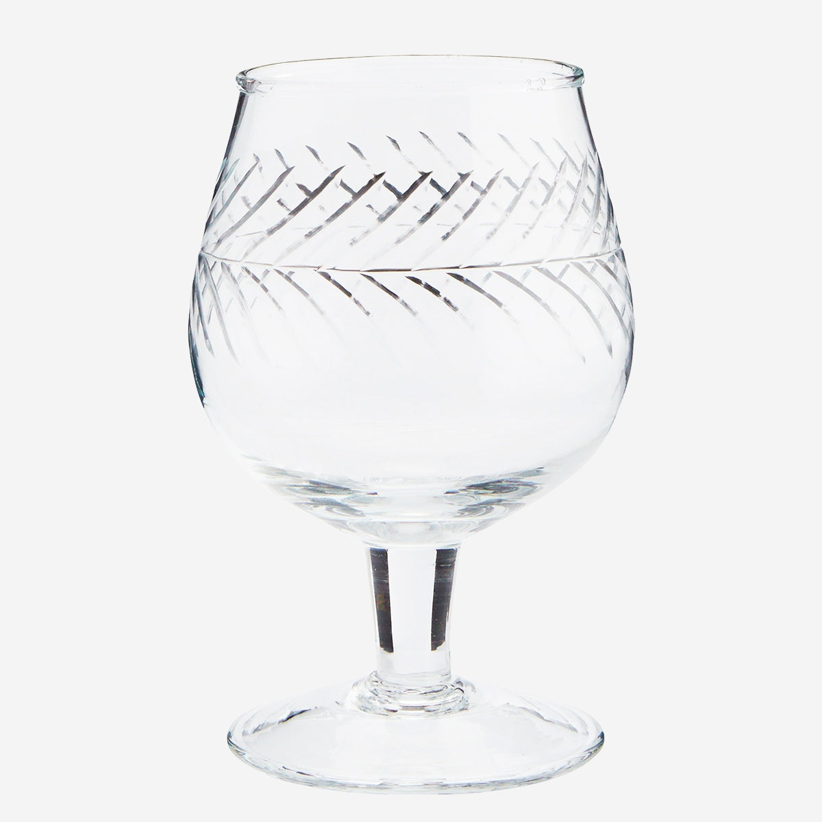 Clear Cut Glass Cognac Glass