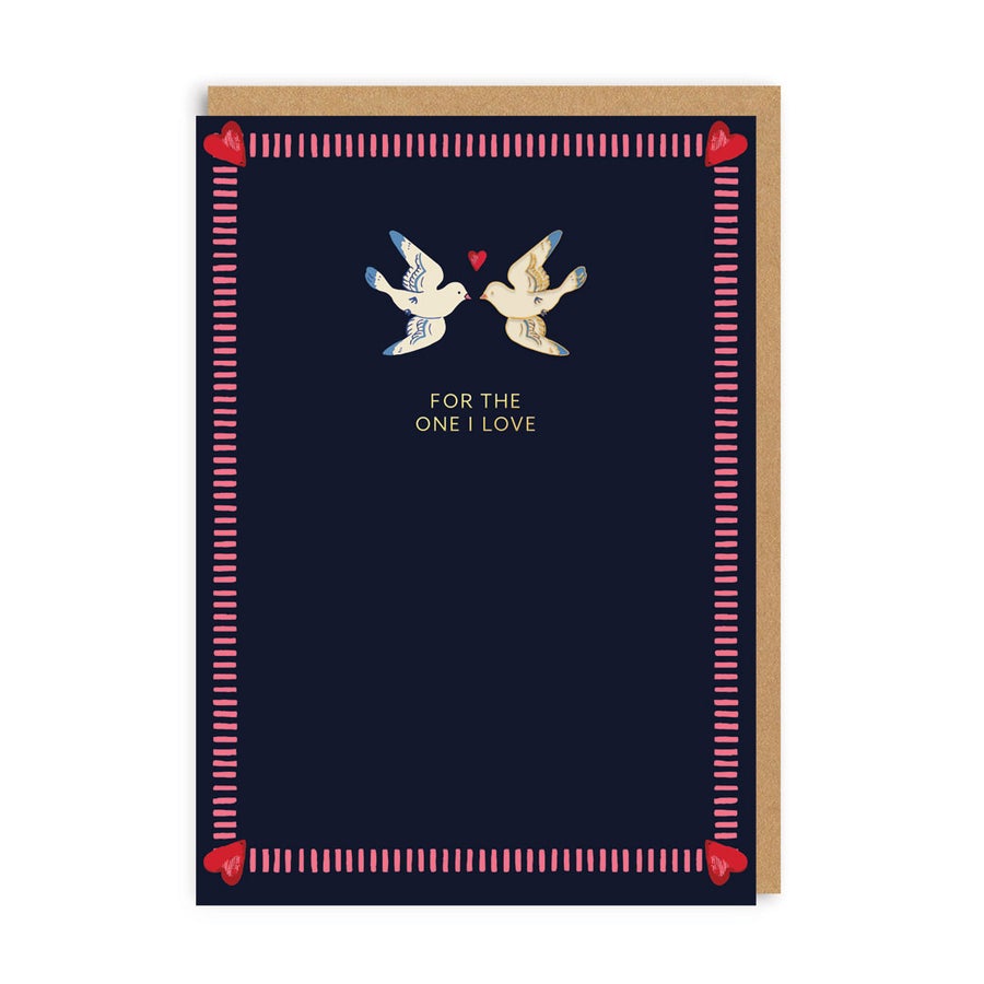 Doves For The One I Love Valentines Card With Enamel Pin Badge