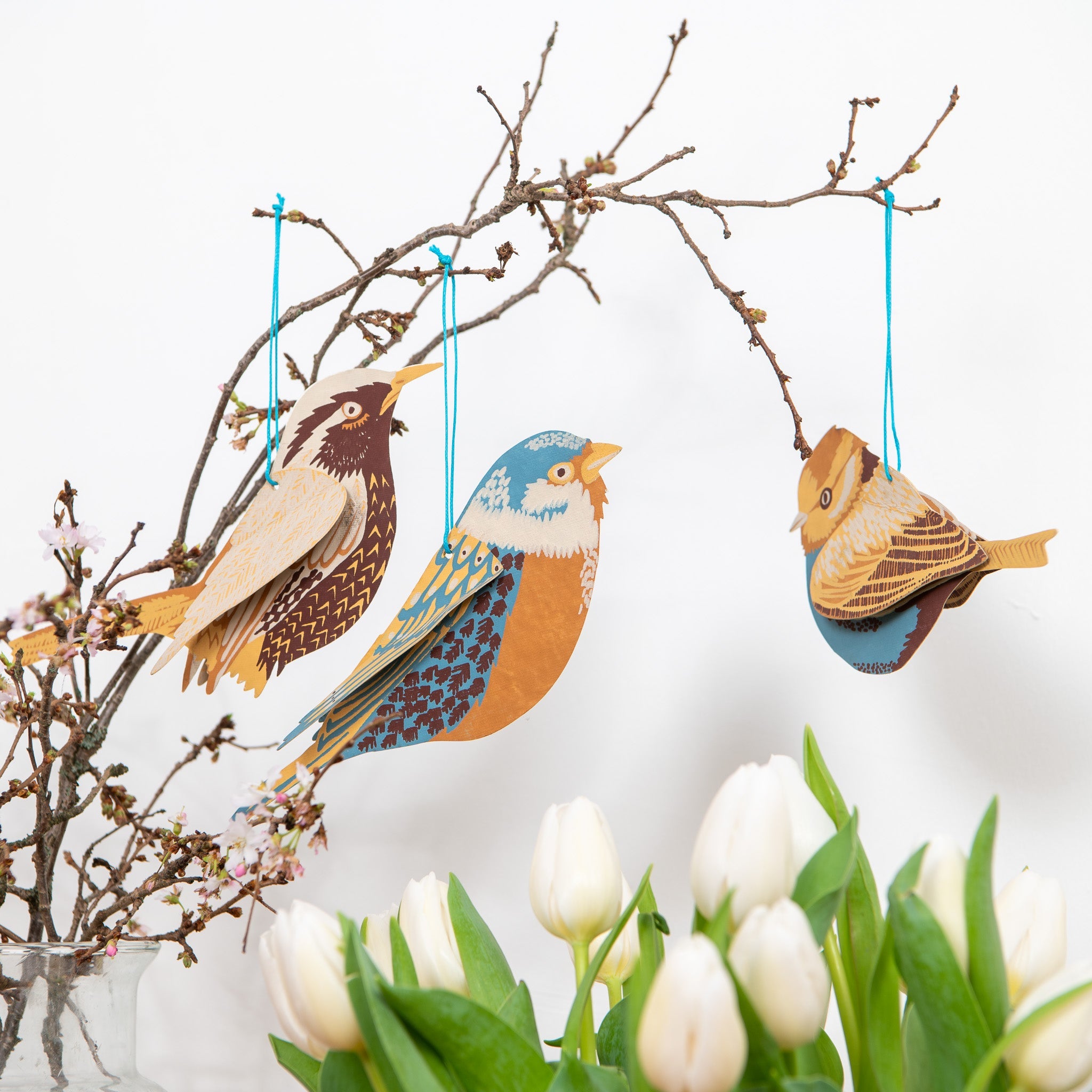 Spring Bird Recycled Paper Decorations