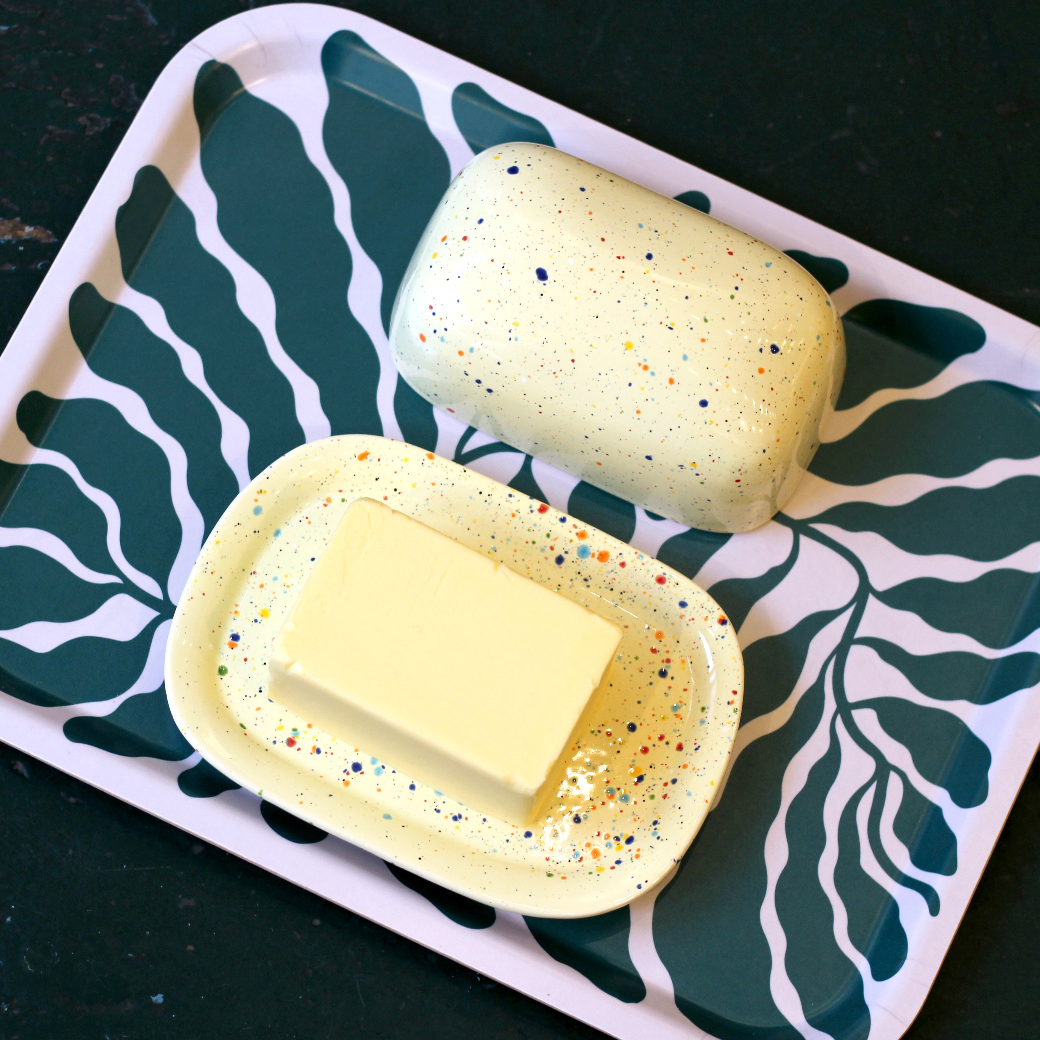 Yellow Party Butter Dish