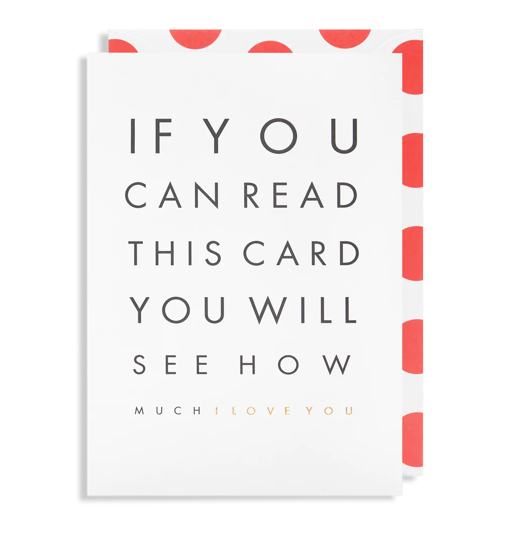 Eye Chart Anniversary Card