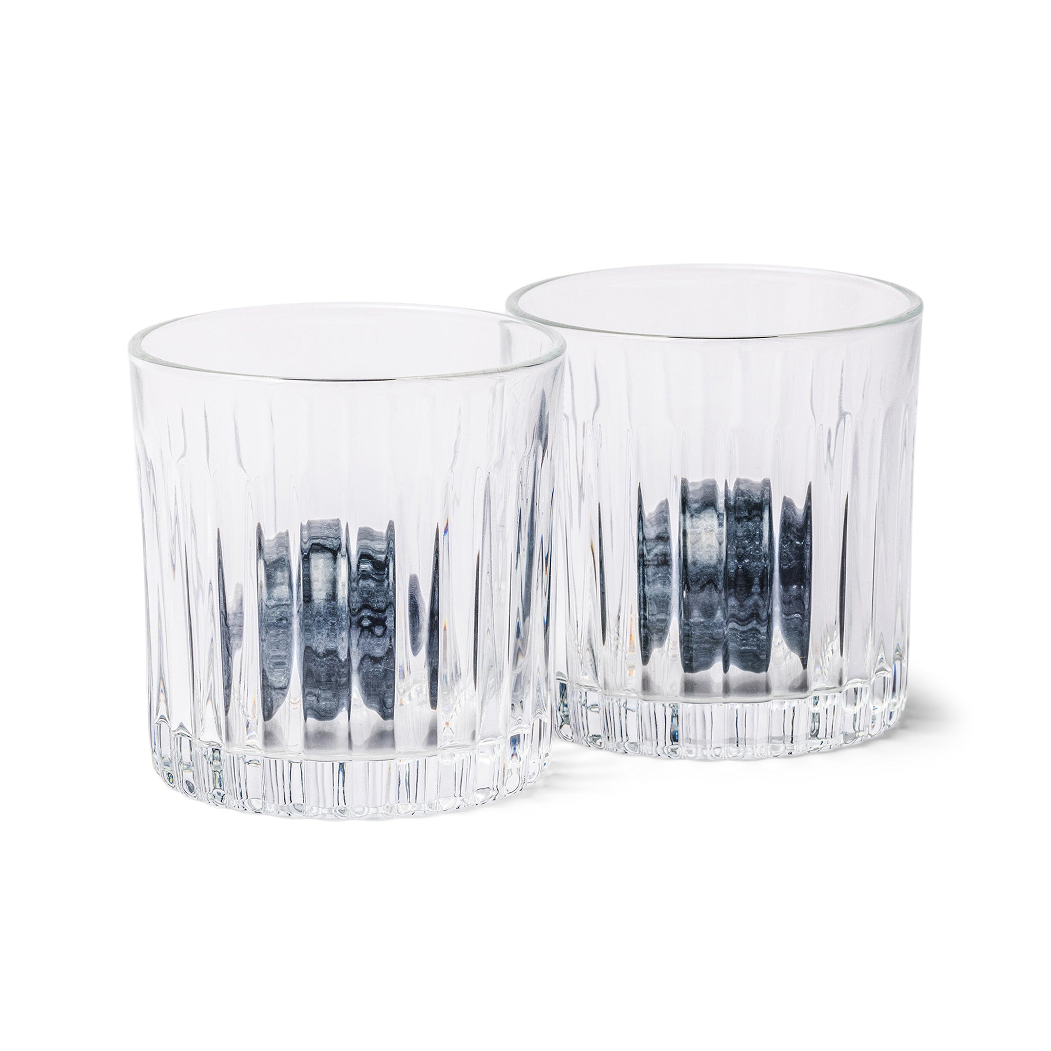 Set of Two Tumblers With Whisky Rocks
