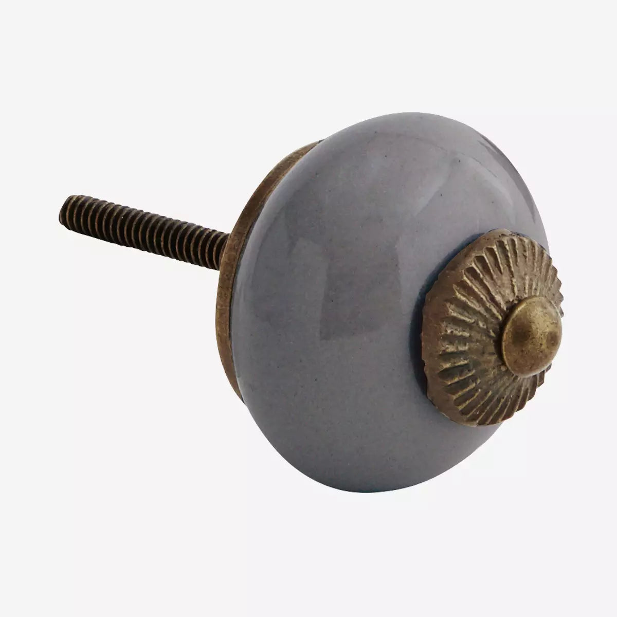 Grey Hand Painted Stoneware Doorknob