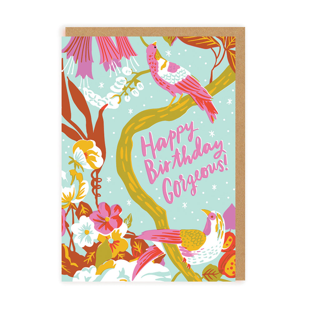Gorgeous Tropical Birds Birthday Card