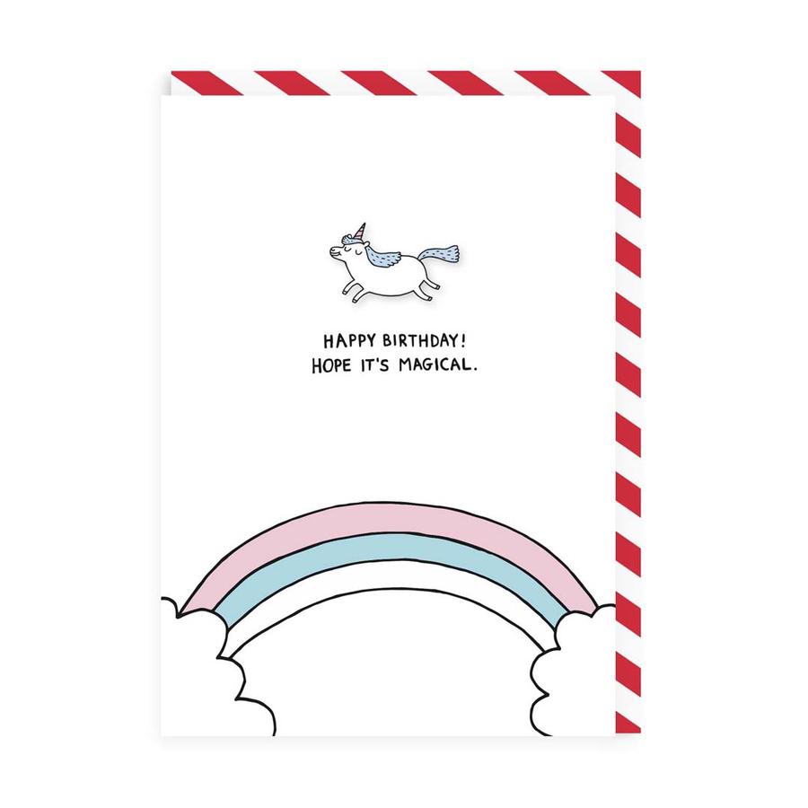 Hope It's Magical Birthday Card With Enamel Pin Badge