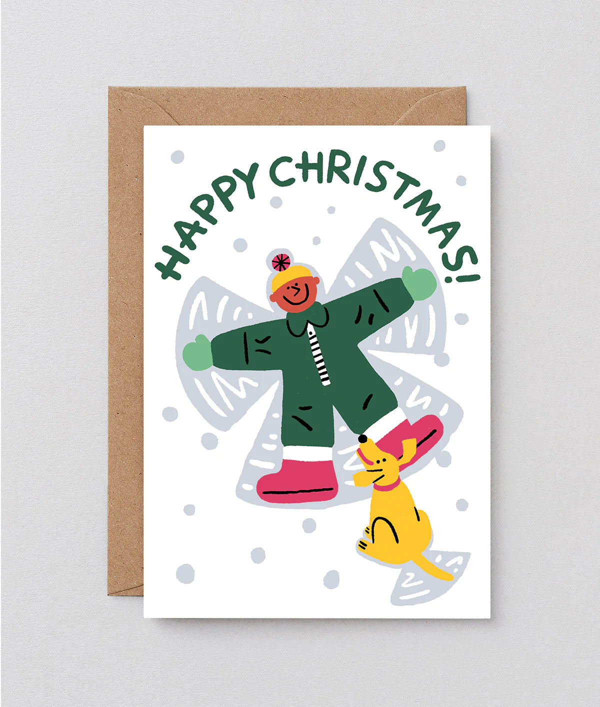 Happy Christmas Snow Angels Card