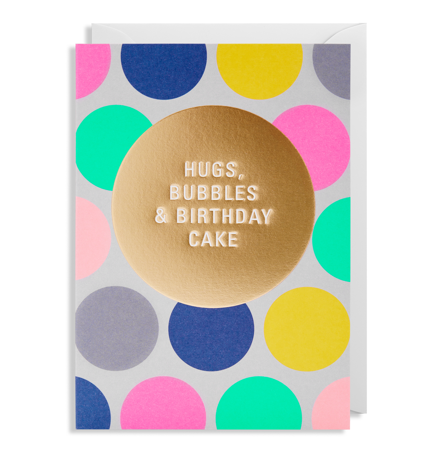 Hugs Bubbles & Birthday Cake Birthday Card