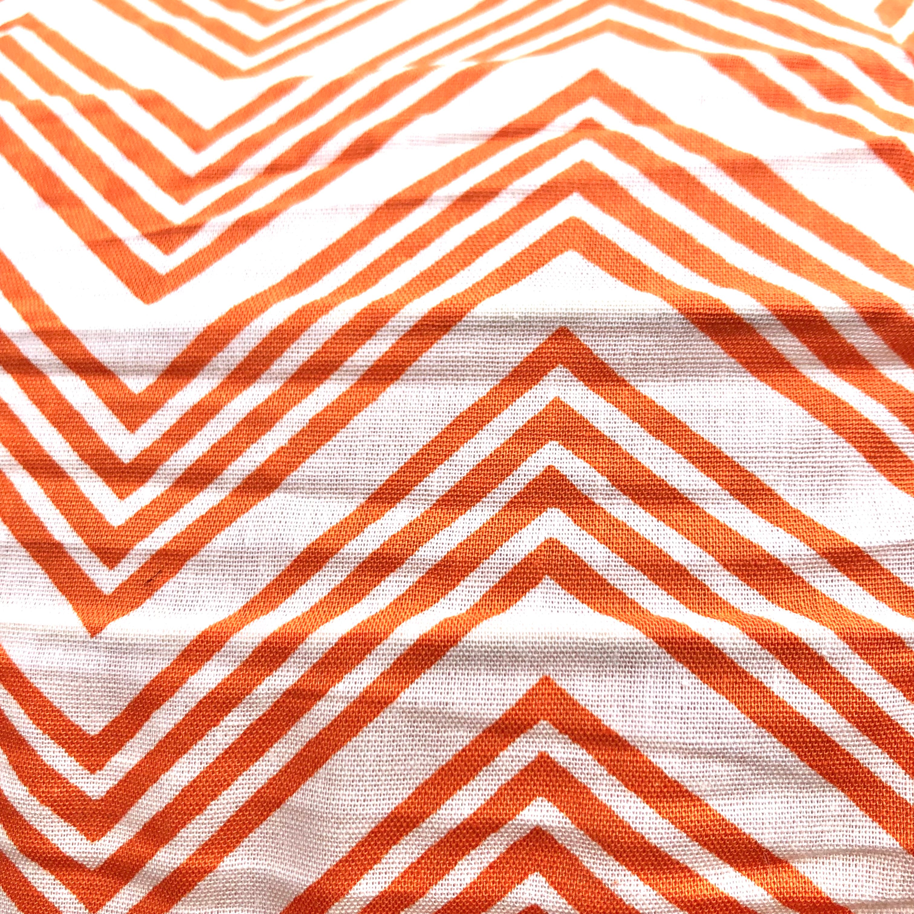 Small 60cm Cream & Orange Kuba Cotton Pendant Lampshade
