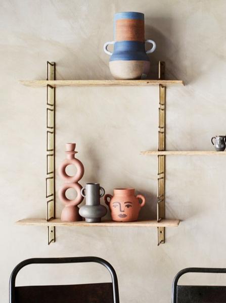 Geometric Terracotta Stoneware Candle Holder