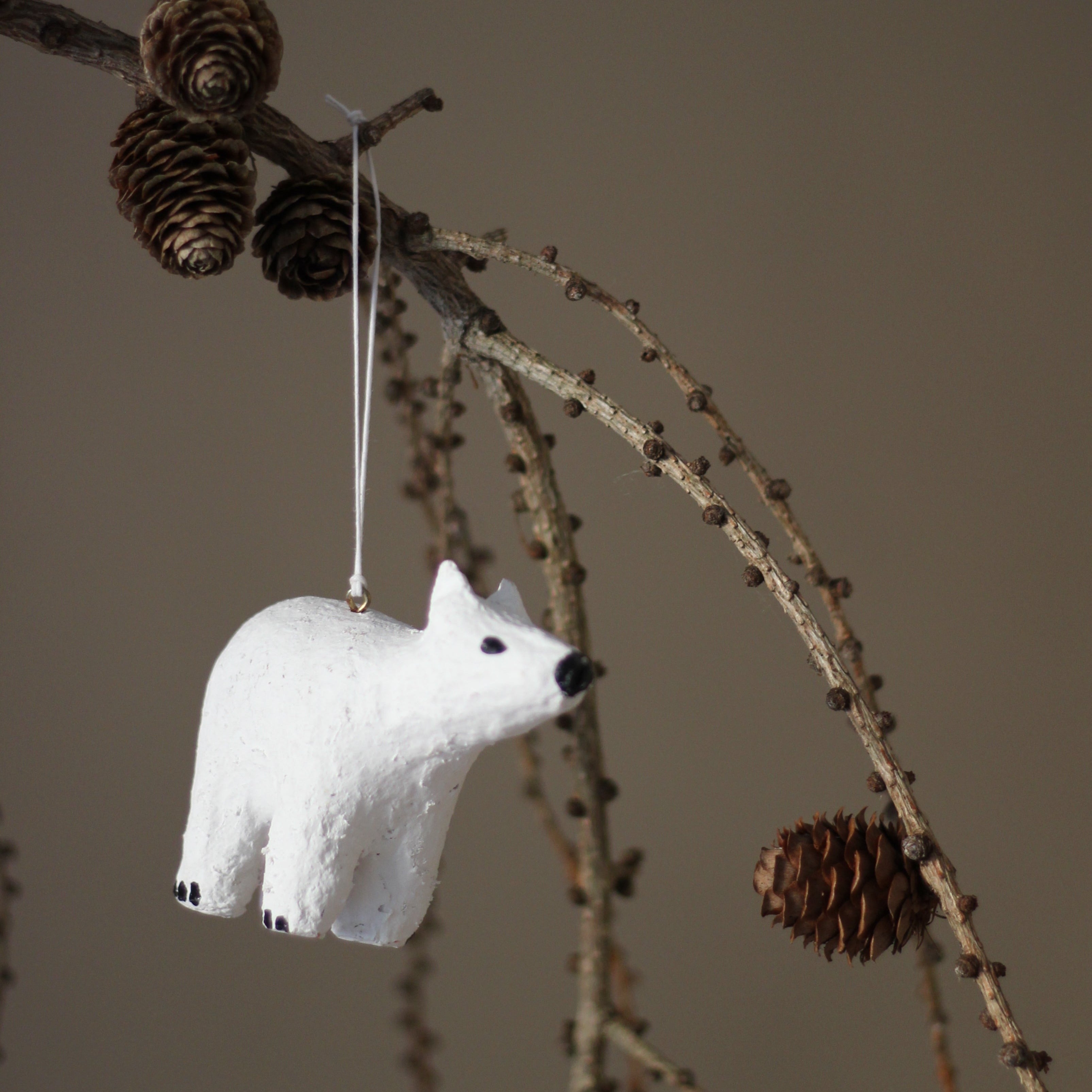 A Boxed Pair of Hanging Polar Bear Decorations