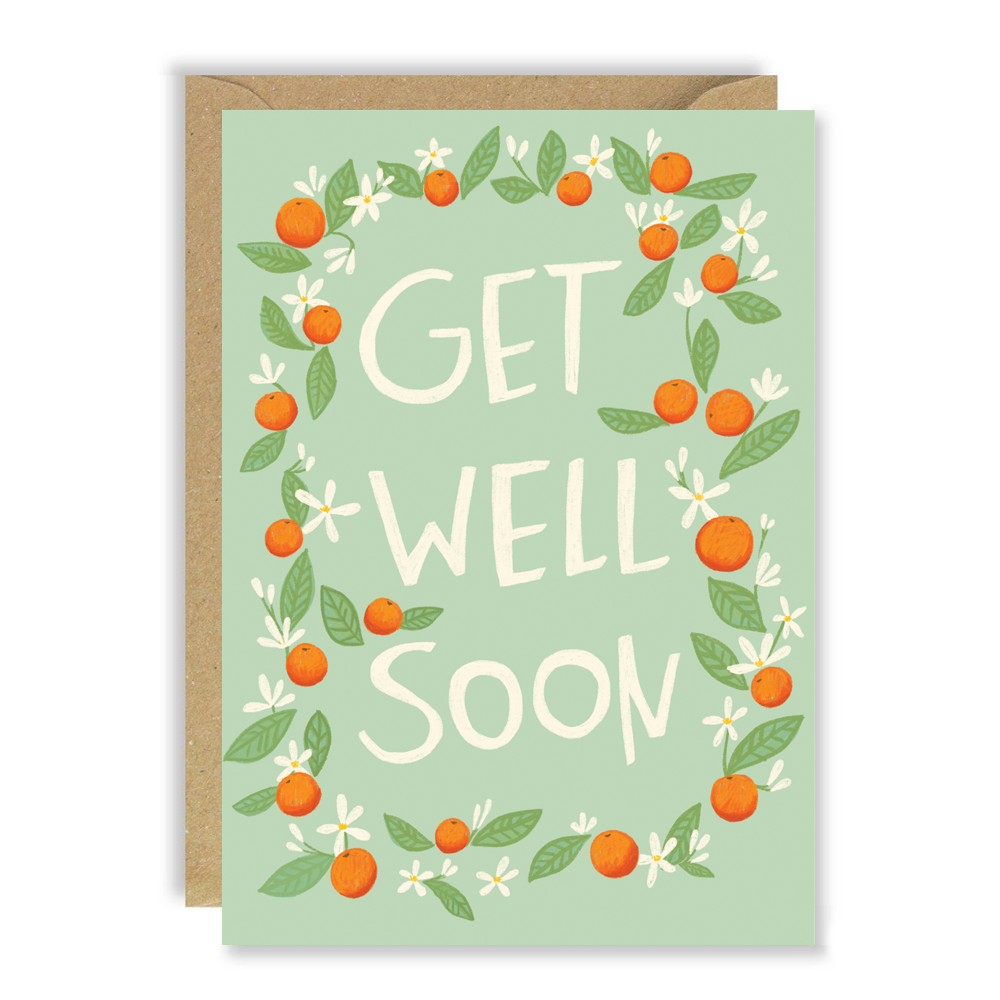 Orange Blossoms Get Well Soon Card