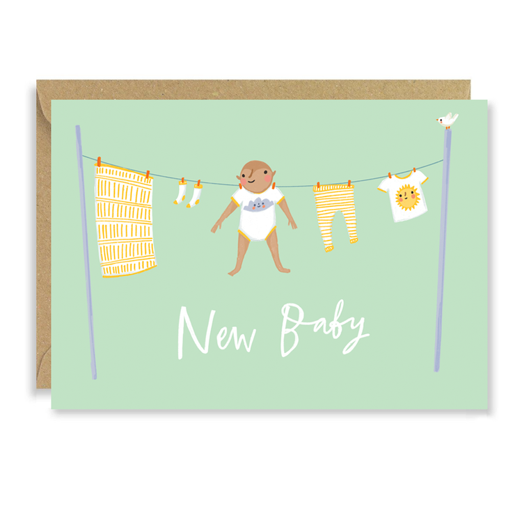 Clothesline New Baby Card